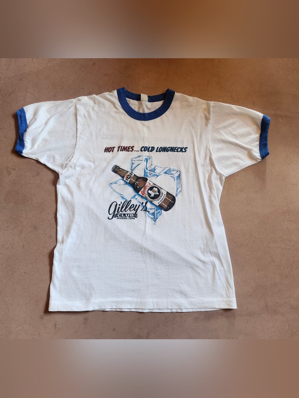 RARE Vintage 70s GILLEY'S Texas Ringer T-Shirt Men's M Women's L western Beer